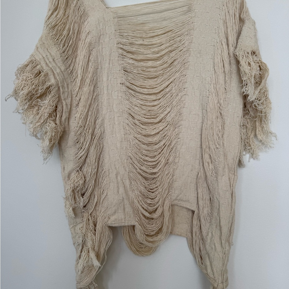 Chic Beige Poncho Sweater